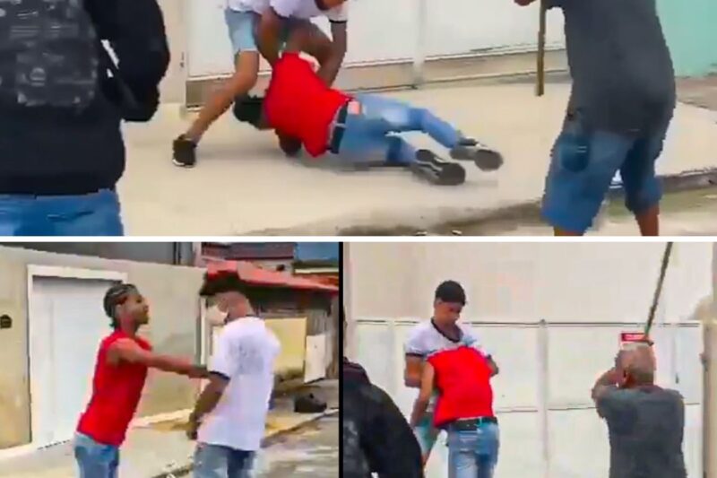 “SAI DA RUA COM ESSE MOTOR BARULHENTO! VOCÊ ESTÁ POLUINDO MEU BAIRRO!”: O Ataque Covarde de Valentão de Camiseta Vermelha Contra Condutor de Carro de Luxo Termina em Resposta Arcaica, Imobilização e Queda Brutal no Concreto