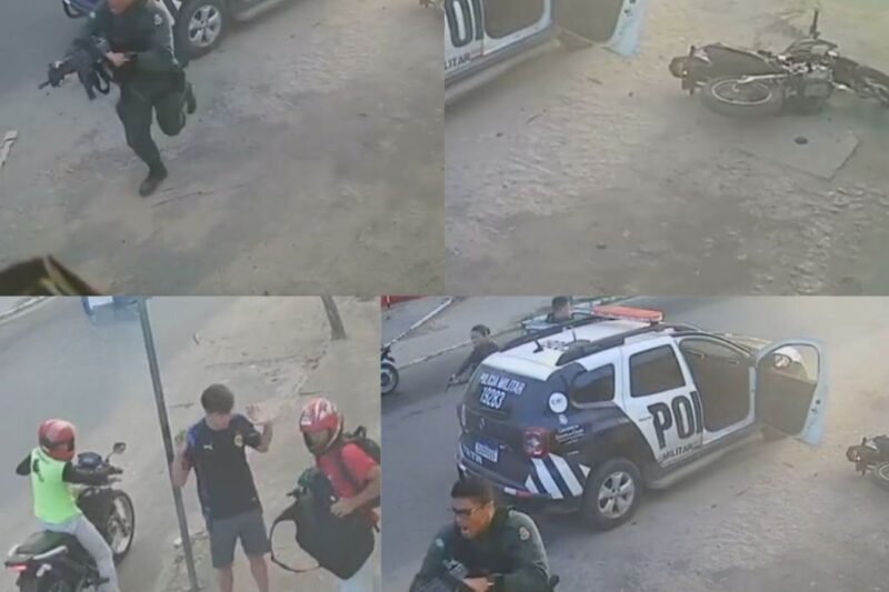 FLAGRANTE CHOQUE: Viatura da PM Atropela Criminosos Durante Assalto em Ponto de Ônibus e Desfecho Surpreendente