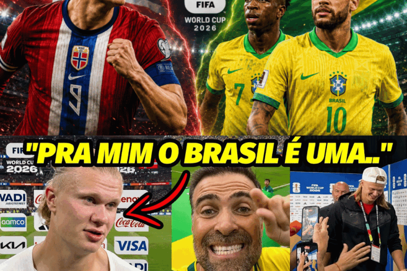 Haaland ignora o peso da amarelinha e sugere que o BRASIL VAI TREMER E SER HUMILHADO DE NOVO na copa do mundo